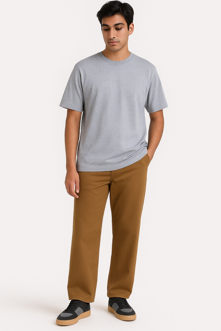 Mid-Blue Crew Neck Tee – ARAM