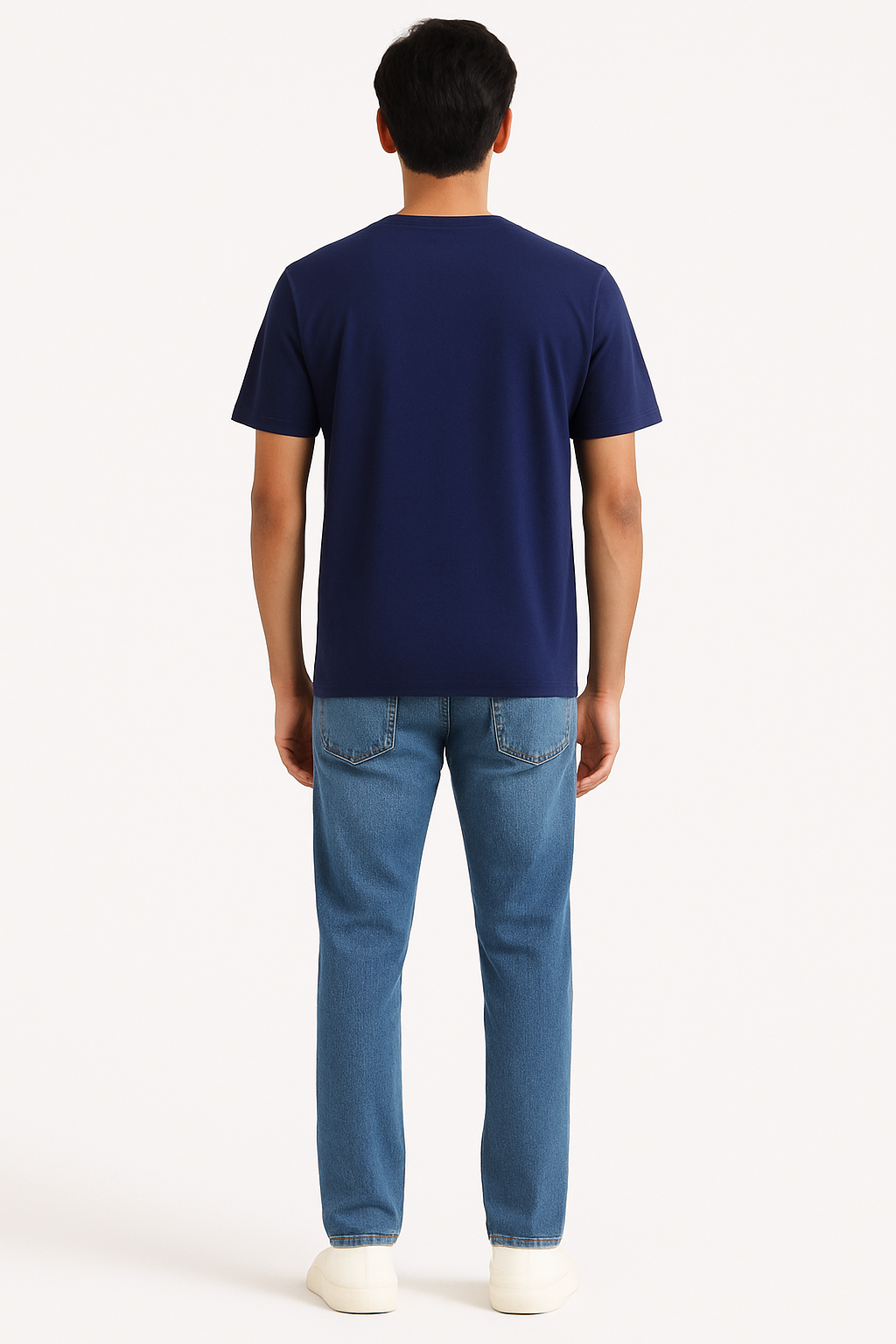 Mid-Blue Crew Neck Tee – ARAM